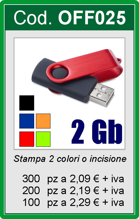 Memoria 2 Gb Usb (+0,20€ SIAE)